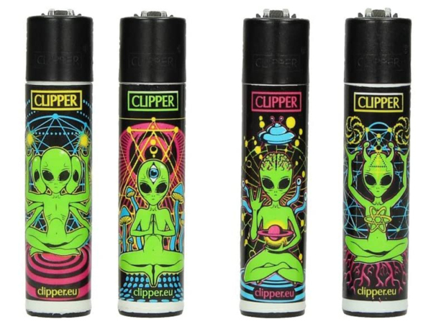 Clipper Feuerzeug, Würfel - Trippy Aliens