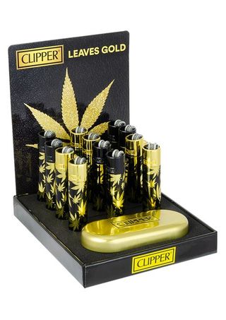 Clipper Metall Feuerzeug - Hemp Leaf inkl. Mettaldose